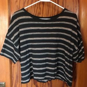 American eagle striped cropped shirt